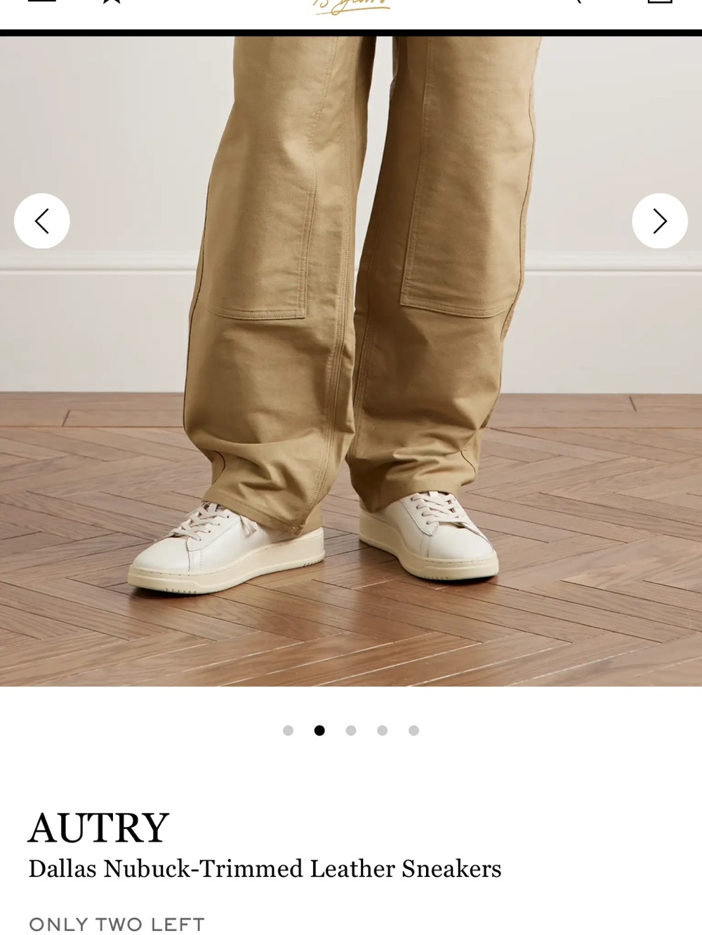 Autry Dallas Nubuck-Trimmed Leather Sneakers in Off-White